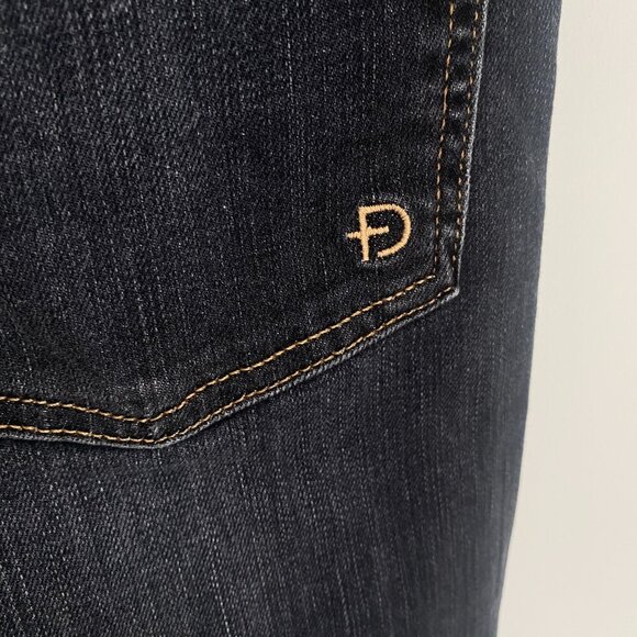 Fidelity Taylor Straight Crop Heart Attack Black Denim Jeans Size 28 - Picture 4 of 10